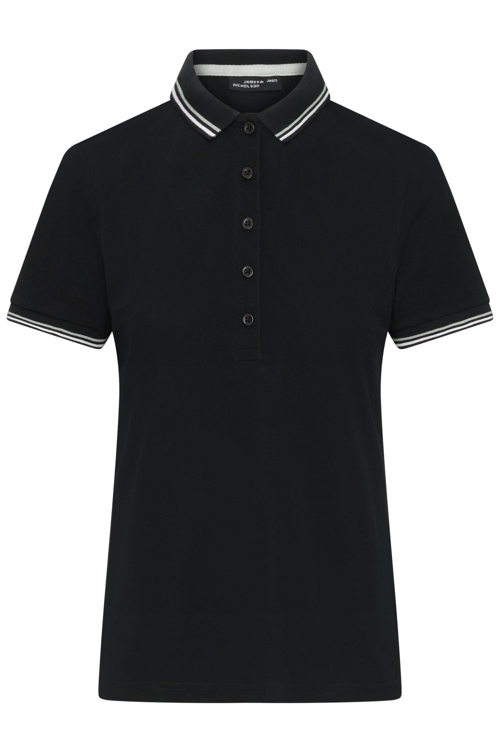 Daiber Ladies' Polo in Black/White/Grey – Vorderansicht
