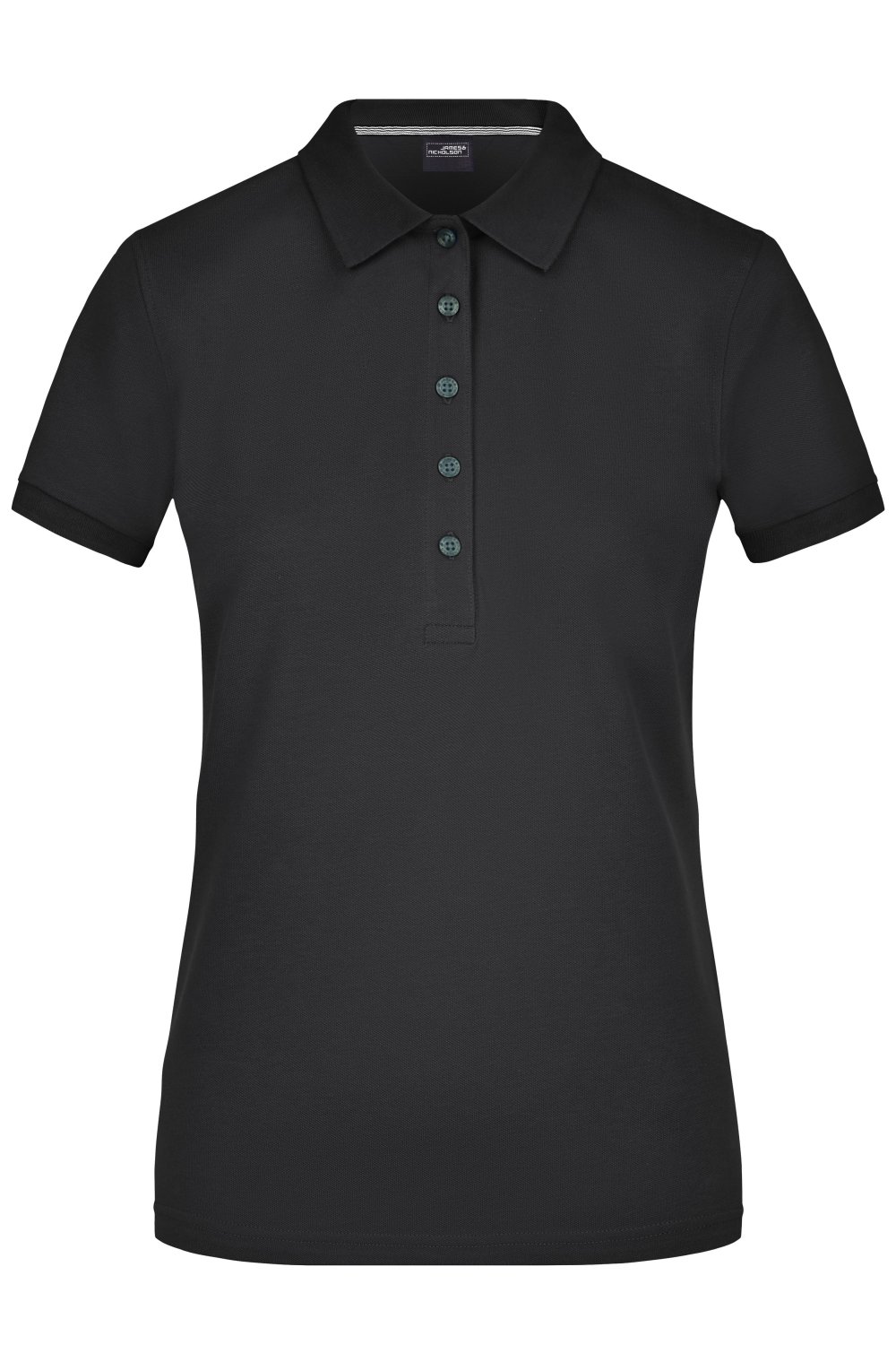 Daiber Ladies' Pima Polo in Black – Vorderansicht