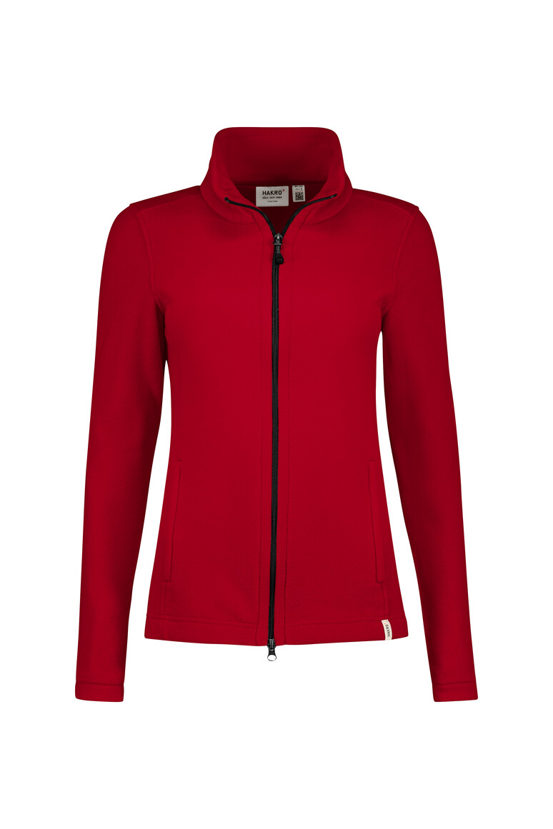 HAKRO 246 Damen Fleecejacke ECO in Rot – Vorderansicht