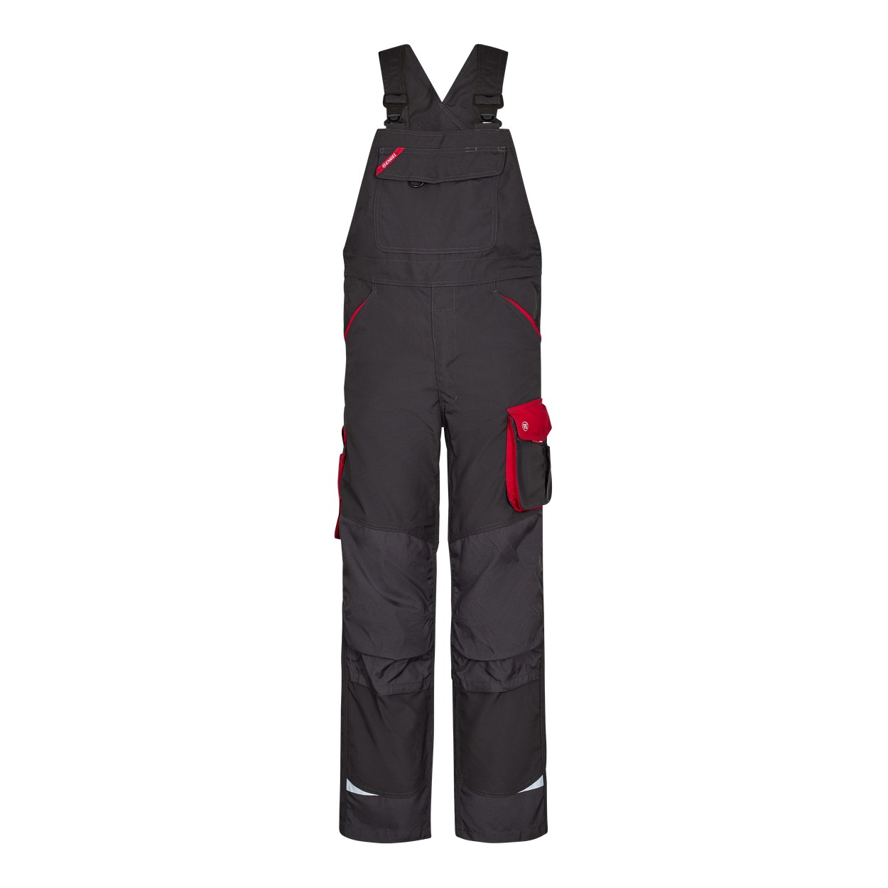 ENGEL Galaxy 3810-254 Latzhose in Anthrazit Grau/Tomato Red – Vorderansicht