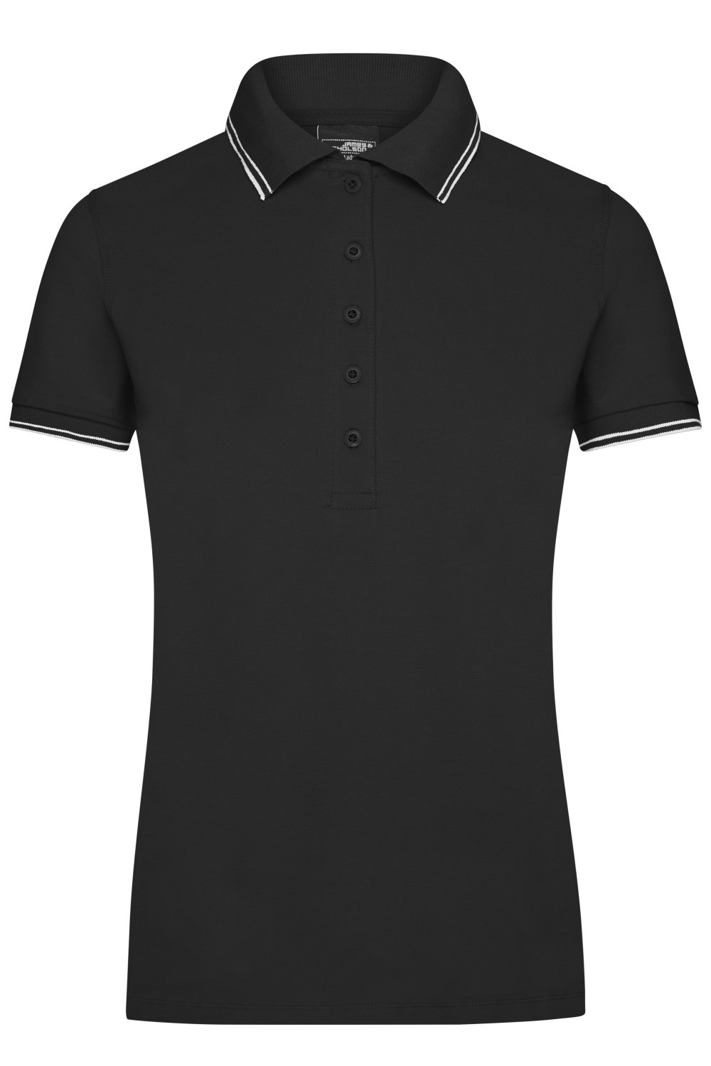 Daiber Ladies' Polo in Black/White – Vorderansicht