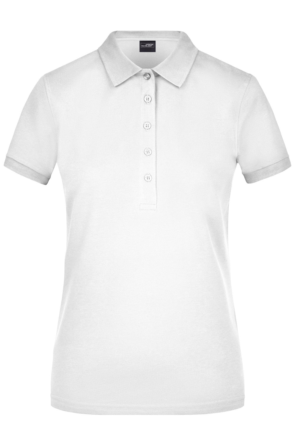 Daiber Ladies' Elastic Polo Piqué in White – Vorderansicht