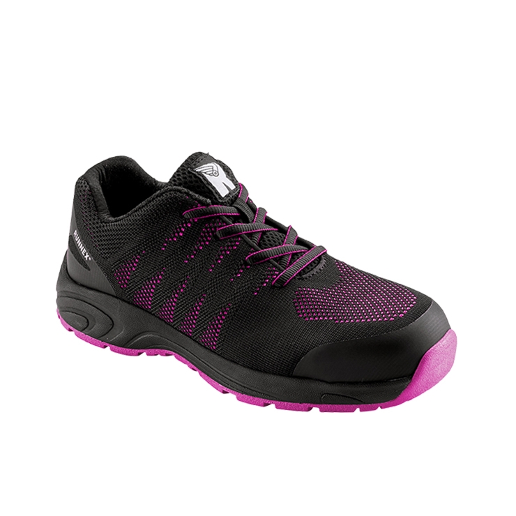 RUNNEX® S1PS-Damen-ESD-Sicherheitshalbschuhe GirlStar in Schwarz/Pink – Vorderansicht