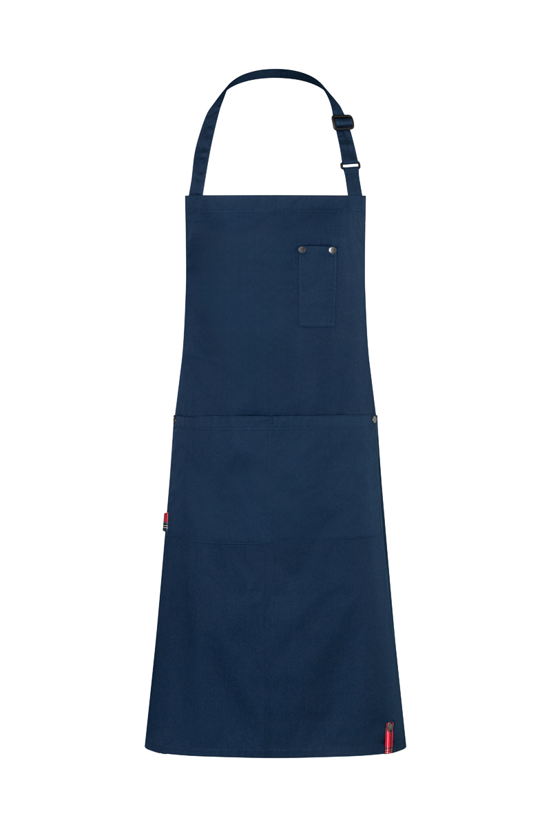 Latzschürze ROCK CHEF®-Stage2 in Stahlblau – Vorderansicht