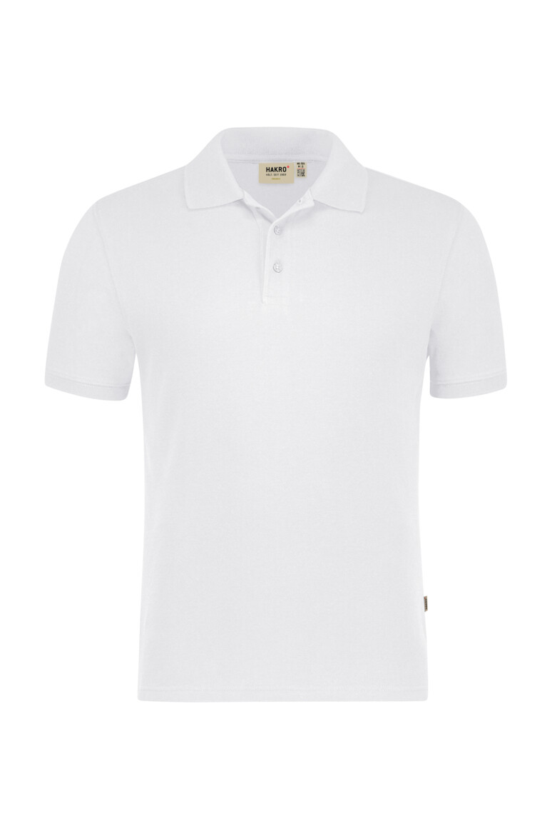 HAKRO 501 Poloshirt Bio-Baumwolle in Weiß – Vorderansicht