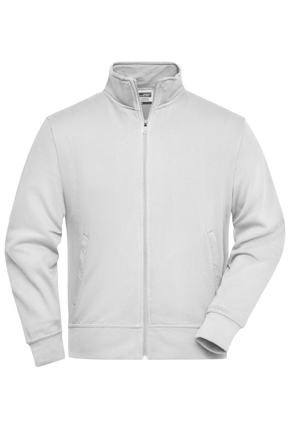 Daiber Workwear Sweat Jacket in White – Vorderansicht