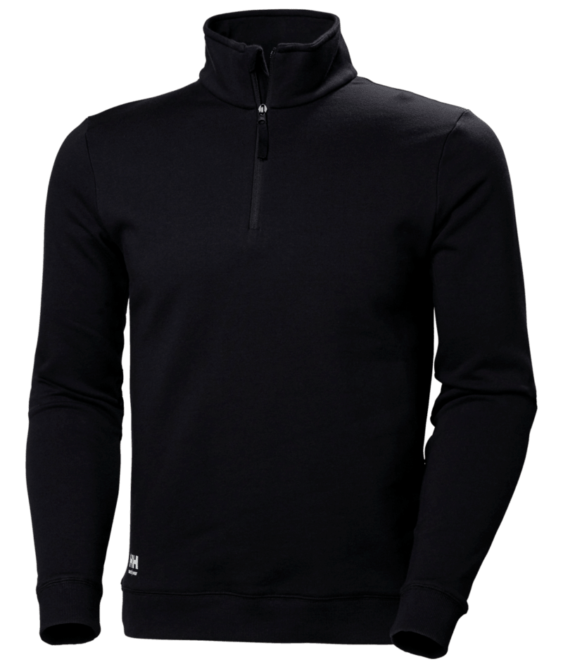 Helly Hansen Workwear CLASSIC HALF ZIP SWEATSHIRT in Schwarz – Vorderansicht