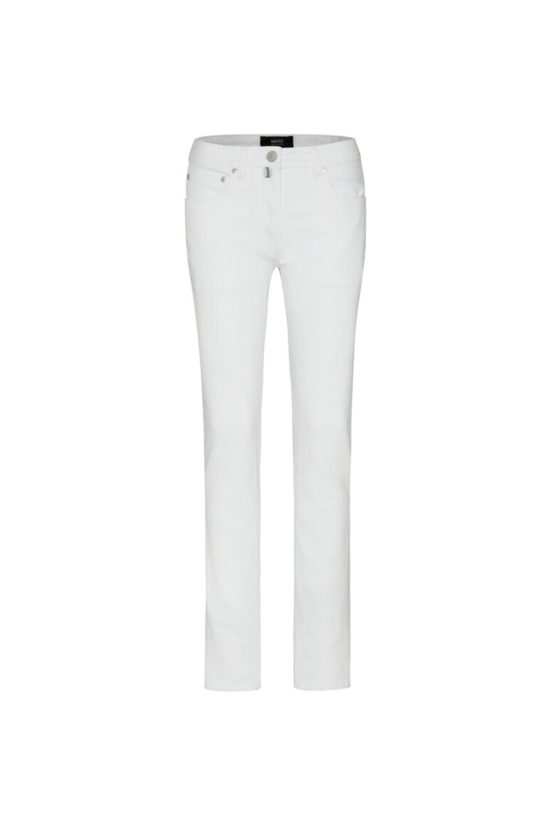 HAKRO 730 Damen 5-Pocket-Jeanshose X-Stretch ECO in Weiß – Vorderansicht