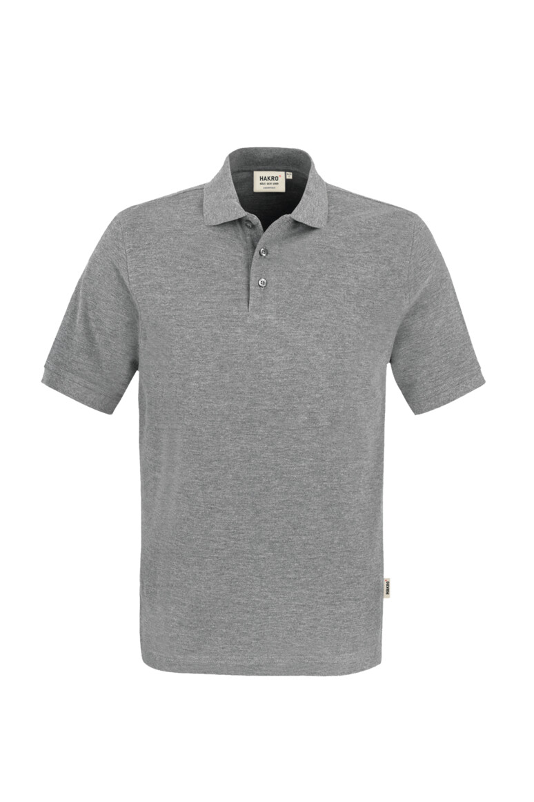 HAKRO 810 Poloshirt Classic in Grau Meliert – Vorderansicht