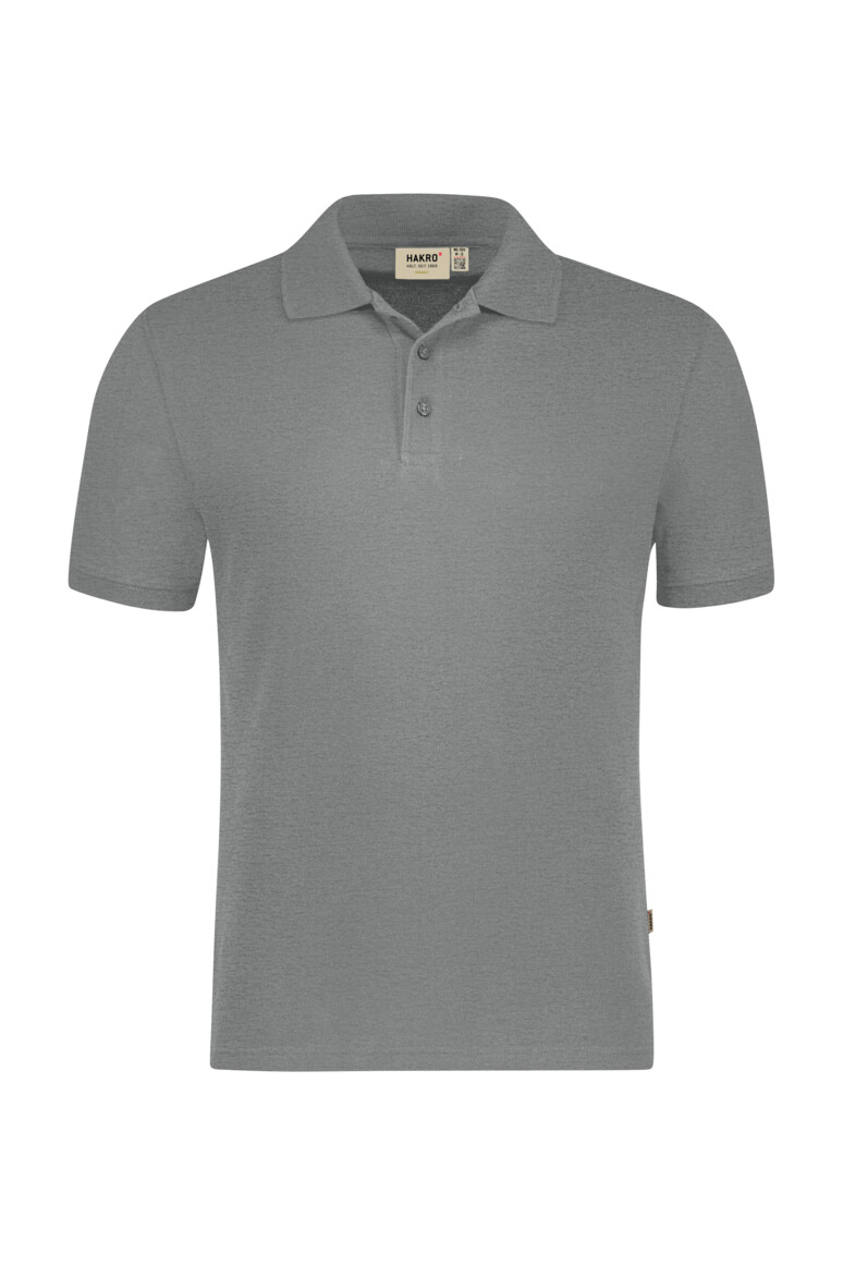 HAKRO 501 Poloshirt Bio-Baumwolle in Grau Meliert – Vorderansicht