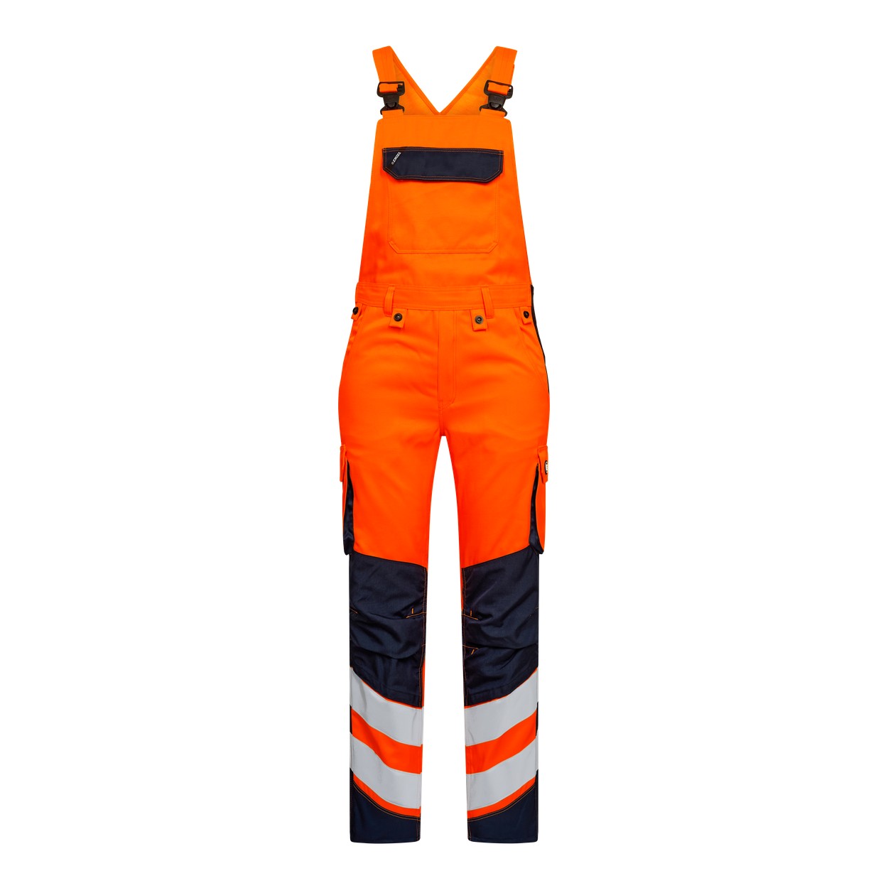 ENGEL Safety 3545-319 Light Latzhose in Orange/Blue Ink – Vorderansicht
