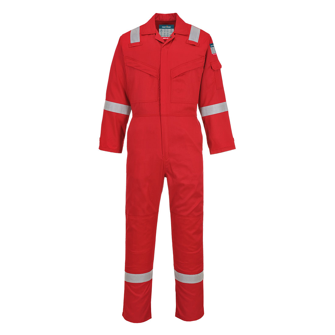 Portwest Bizflame Work Lightweight FR Coverall in Rot – Vorderansicht