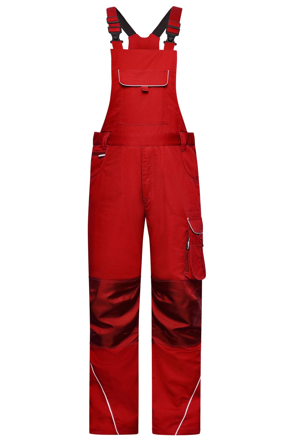 Daiber Workwear Pants with Bib - SOLID - in Red – Vorderansicht