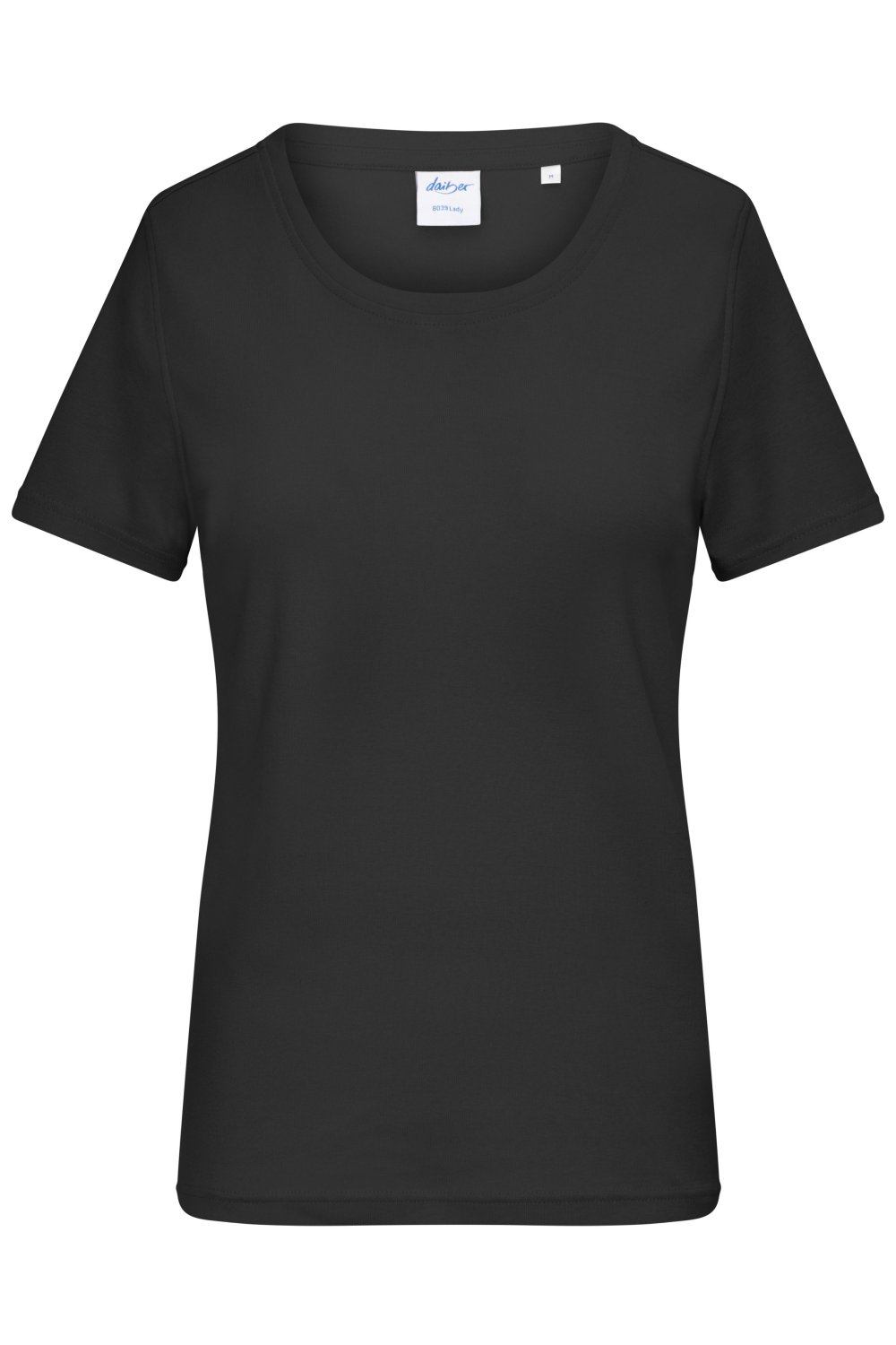 Daiber Ladies' T-Shirt 1:1 Rib OCS Standard in Black – Vorderansicht