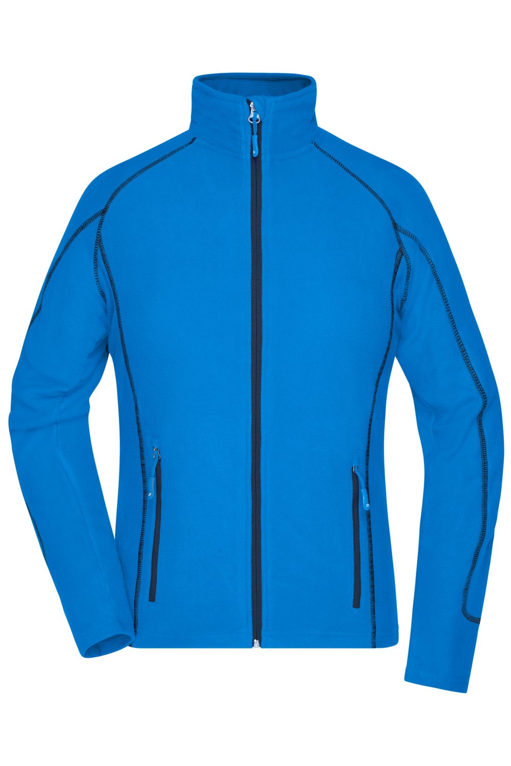 Daiber Ladies' Structure Fleece Jacket in Aqua/Navy – Vorderansicht