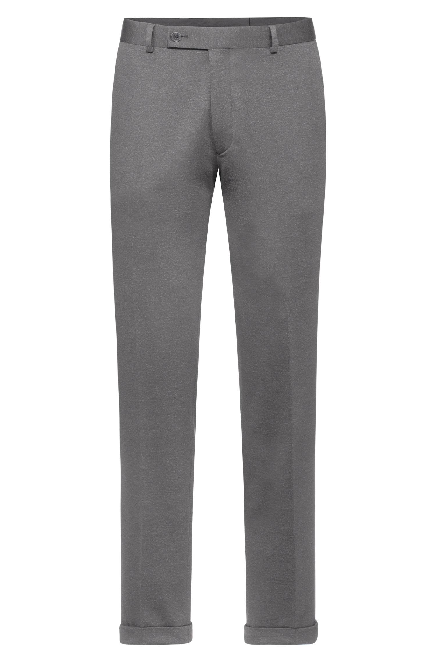 Greiff Herren-Jerseyhose RF Casual in Hellgrau Meliert – Vorderansicht