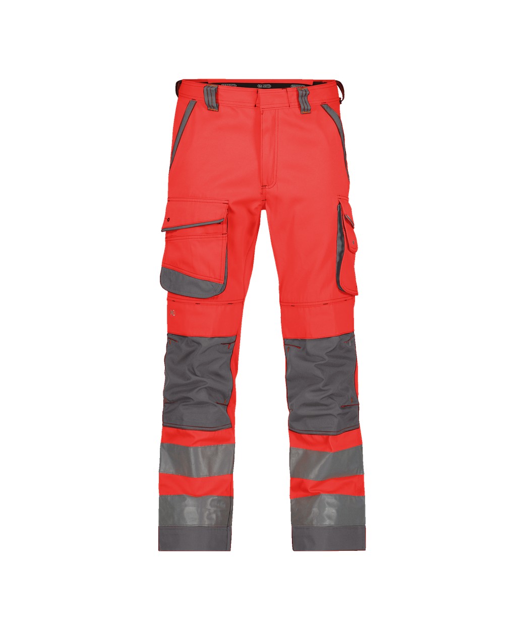 DASSY® Chicago in Neonrot/Zementgrau – Vorderansicht