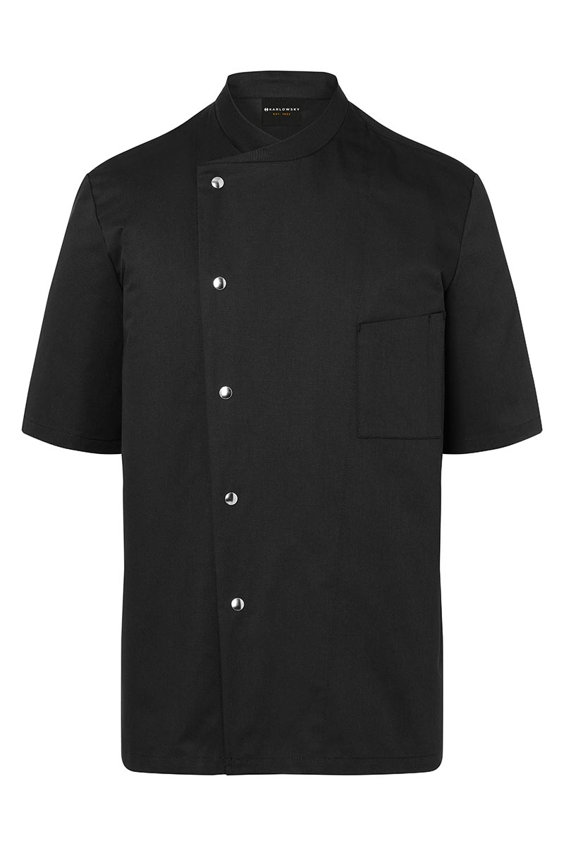 Karlowsky Kochjacke Gustav in Schwarz – Vorderansicht