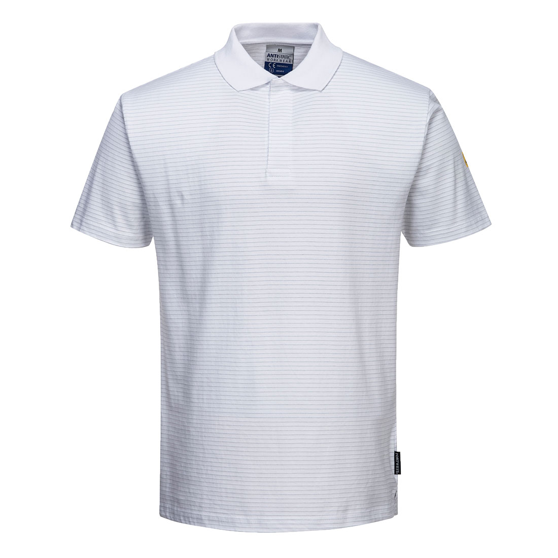 Portwest Anti-Static ESD Polo Shirt S/S in Weiß – Vorderansicht