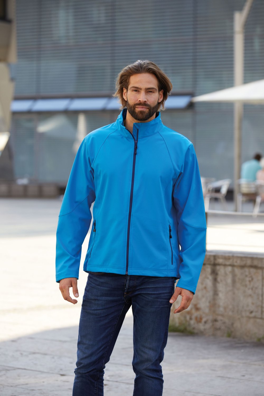 Daiber Men's Softshell Jacket in Red – Modellansicht