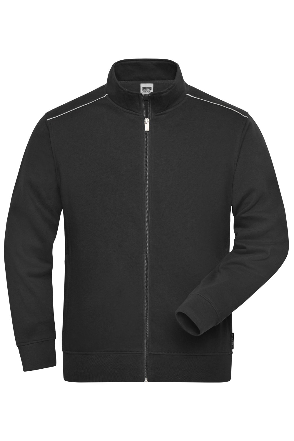 Daiber Workwear Sweat Jacket - SOLID - in Black – Vorderansicht