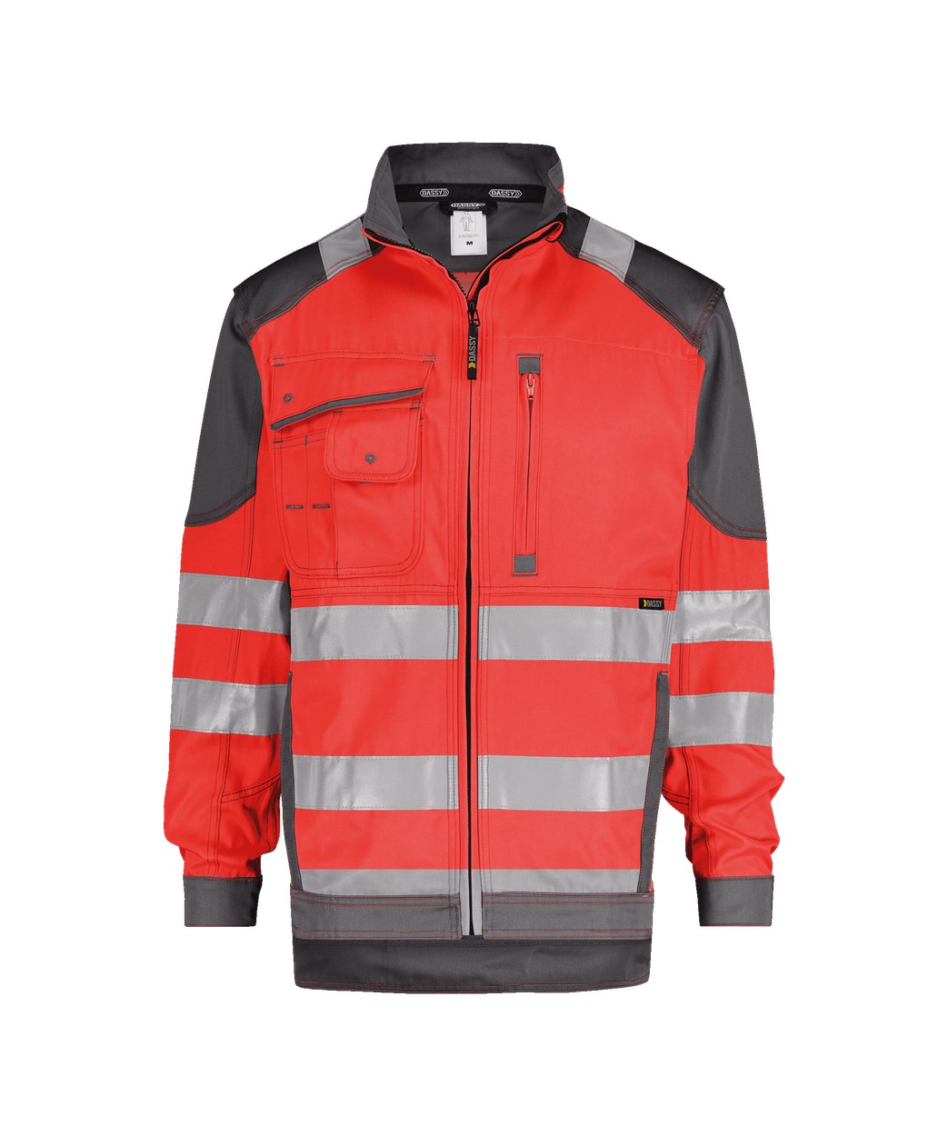 DASSY® Orlando in Neonrot/Zementgrau – Vorderansicht