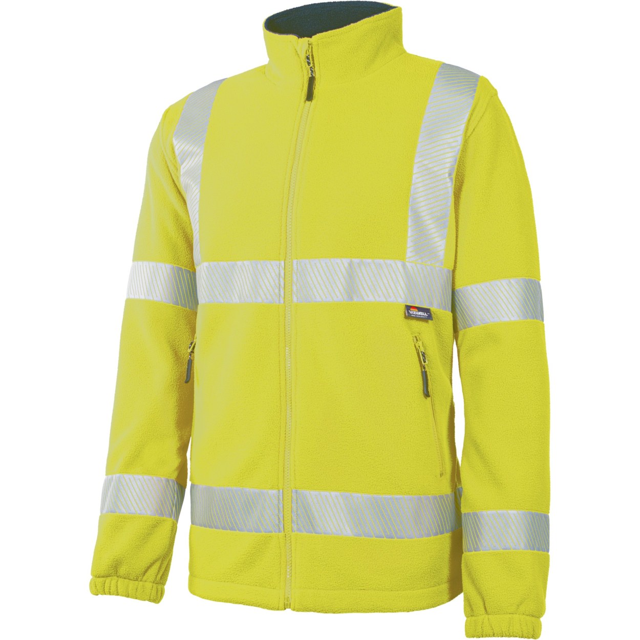 Vizwell Warnschutz-Polar-Fleecejacke VWF13T in Leuchtgelb – Vorderansicht