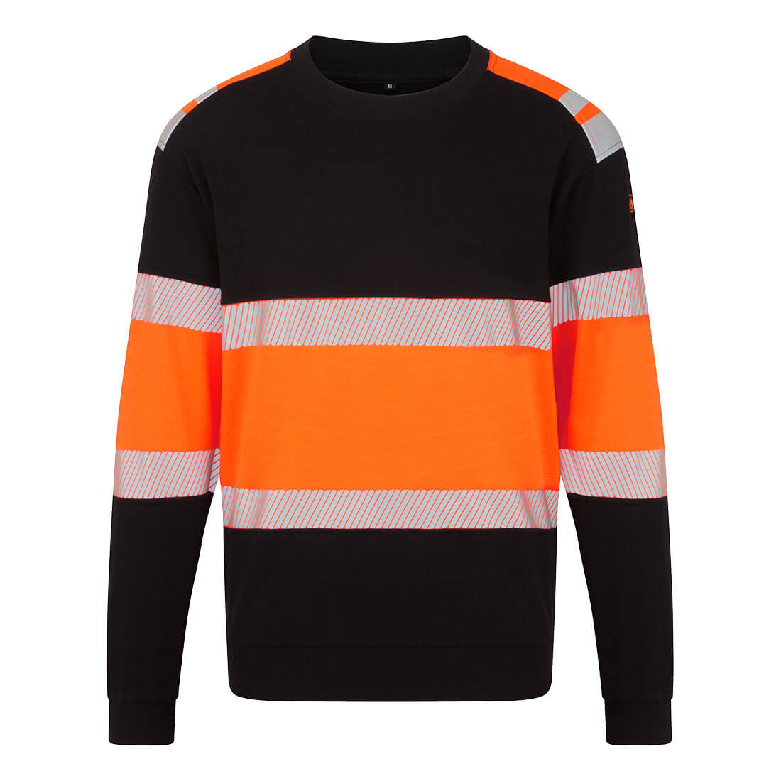 Portwest PW3 Modaflame Knit HVO Class 1 FR Sweatshirt in Orange/Schwarz – Vorderansicht