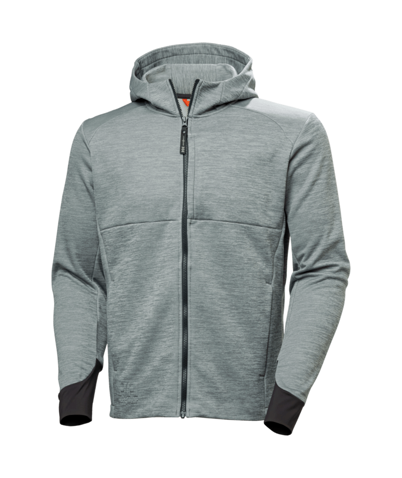 Helly Hansen Workwear TECH HOODED MIDLAYER in Grau Meliert – Vorderansicht