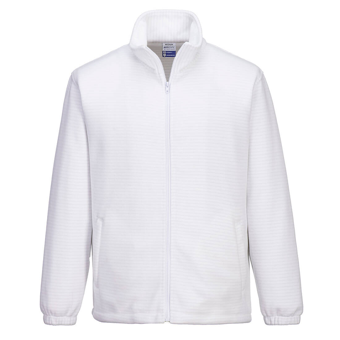 Portwest Anti-Static ESD Fleece in Weiß – Vorderansicht