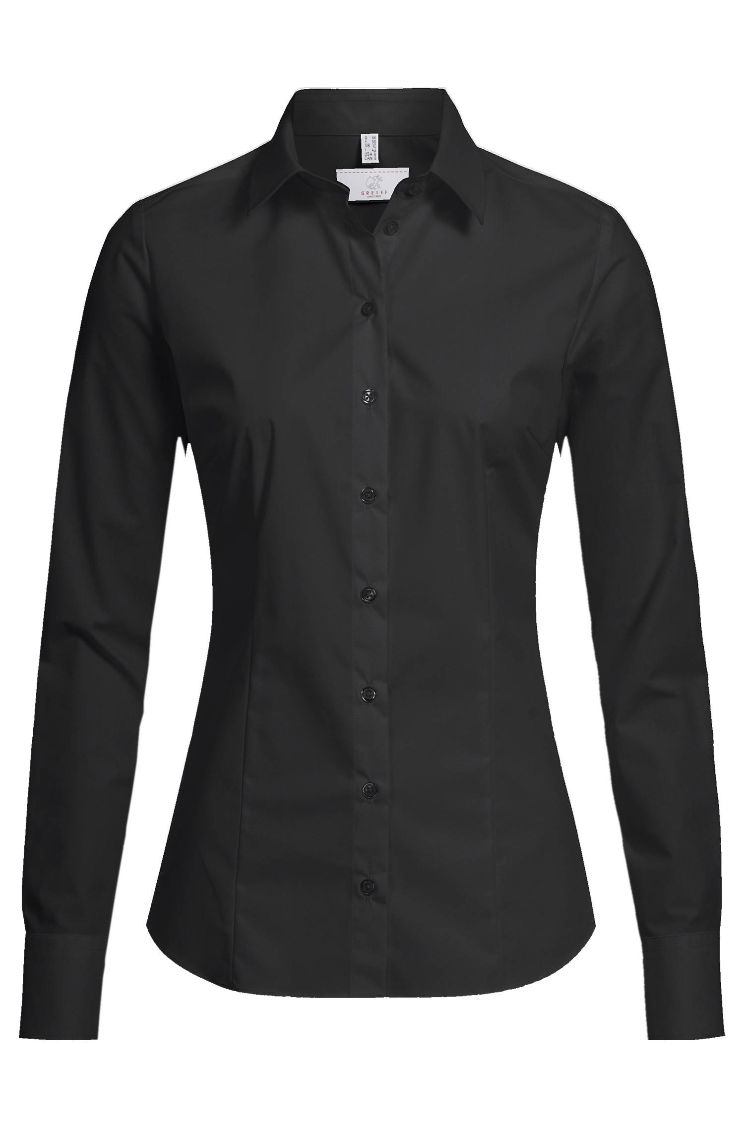 Greiff Damen-Bluse 1/1 SF Basic in Schwarz – Vorderansicht