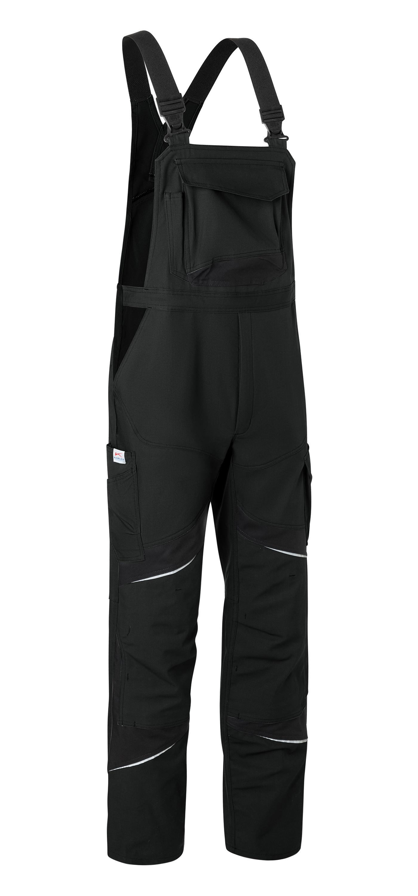 KÜBLER ACTIVIQ cotton+ Latzhose HIGH PSA 2 in Schwarz – Vorderansicht