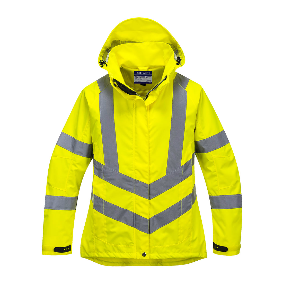 Portwest Hi-Vis Women's Breathable Rain Jacket in Gelb – Vorderansicht