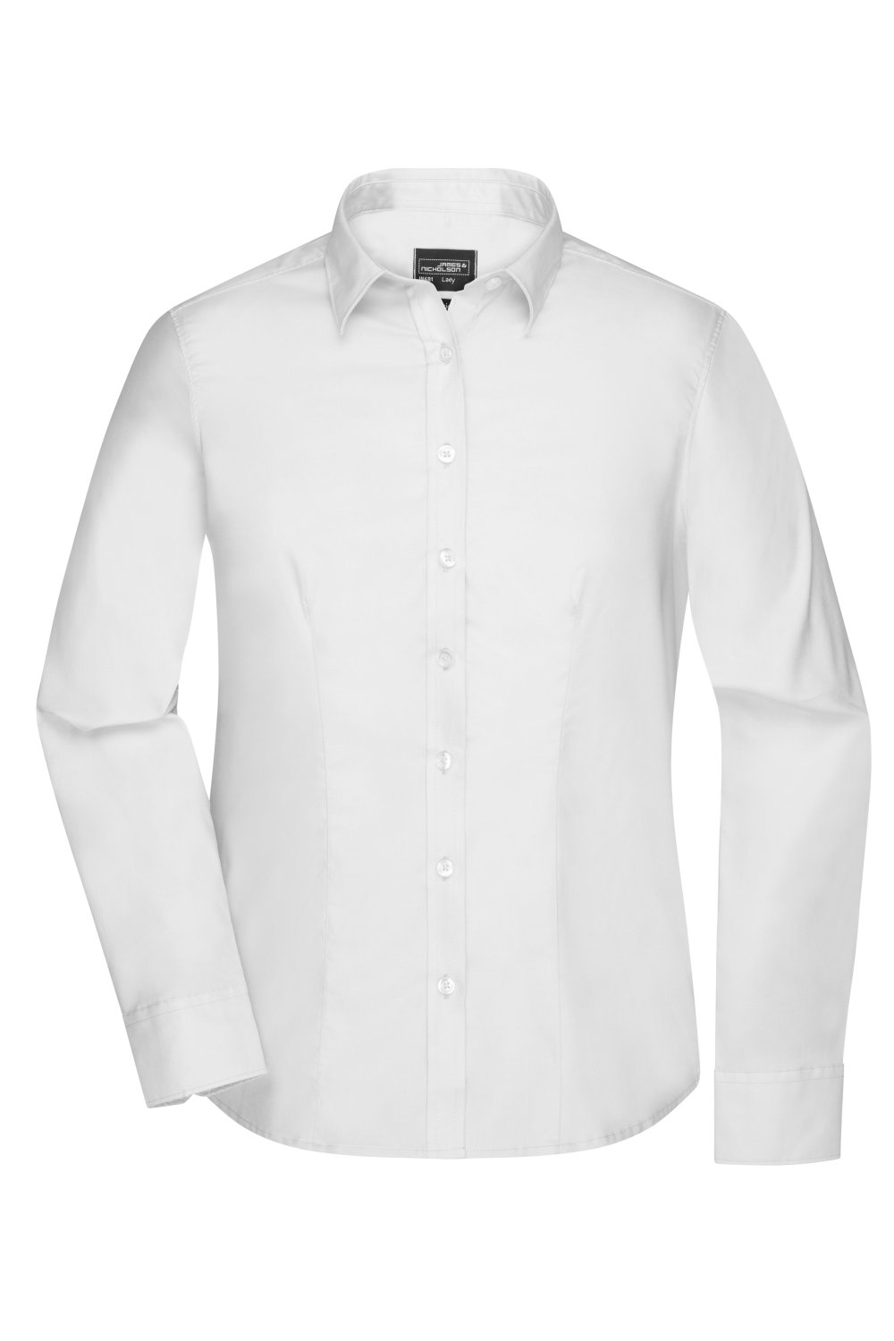Daiber Ladies' Shirt Long-Sleeved Micro-Twill in White – Vorderansicht