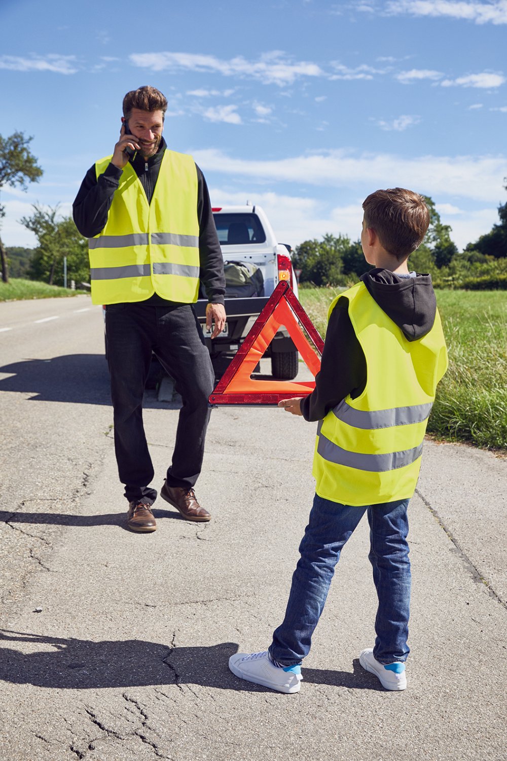 Daiber Safety Vest Kids in Fluorescent-Orange – Modellansicht
