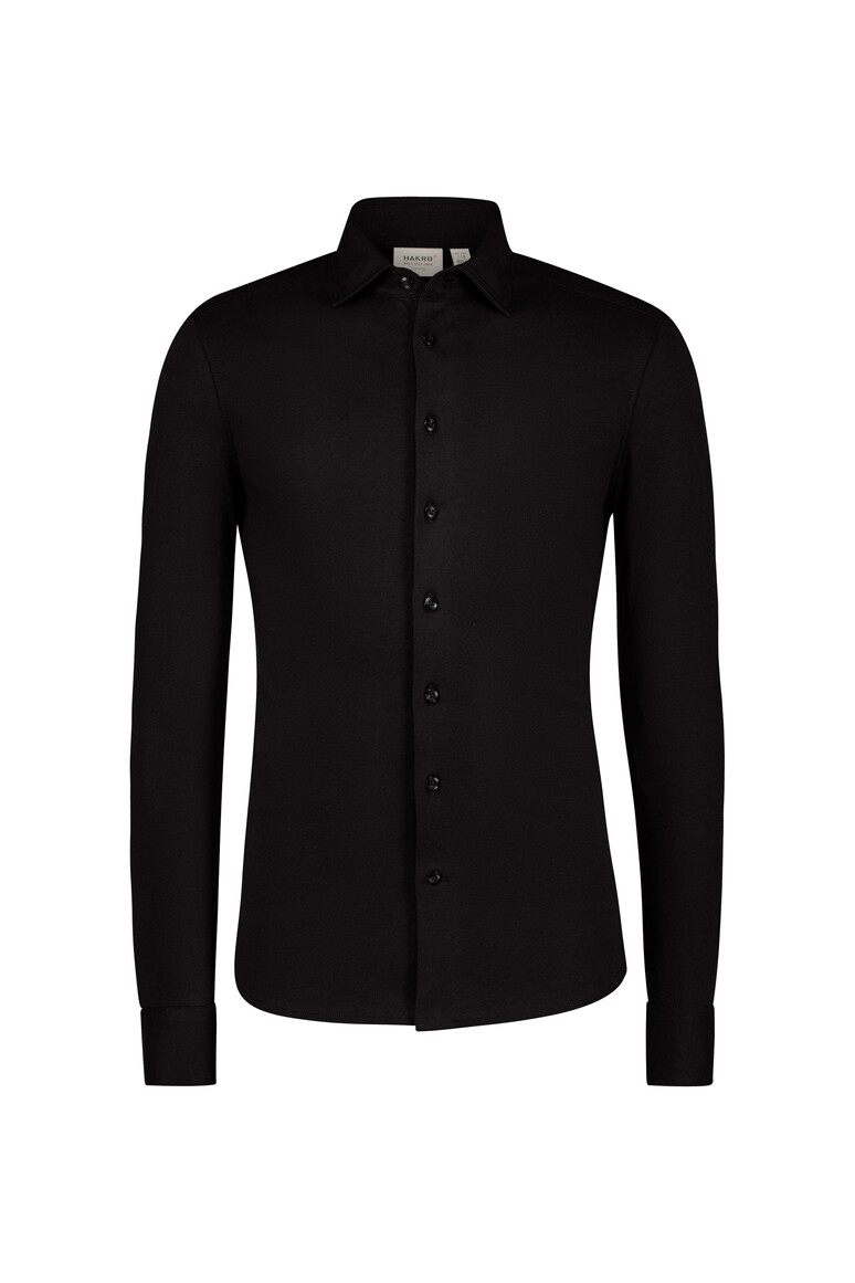 HAKRO 137 COTTON TEC® Hemd in Schwarz – Vorderansicht