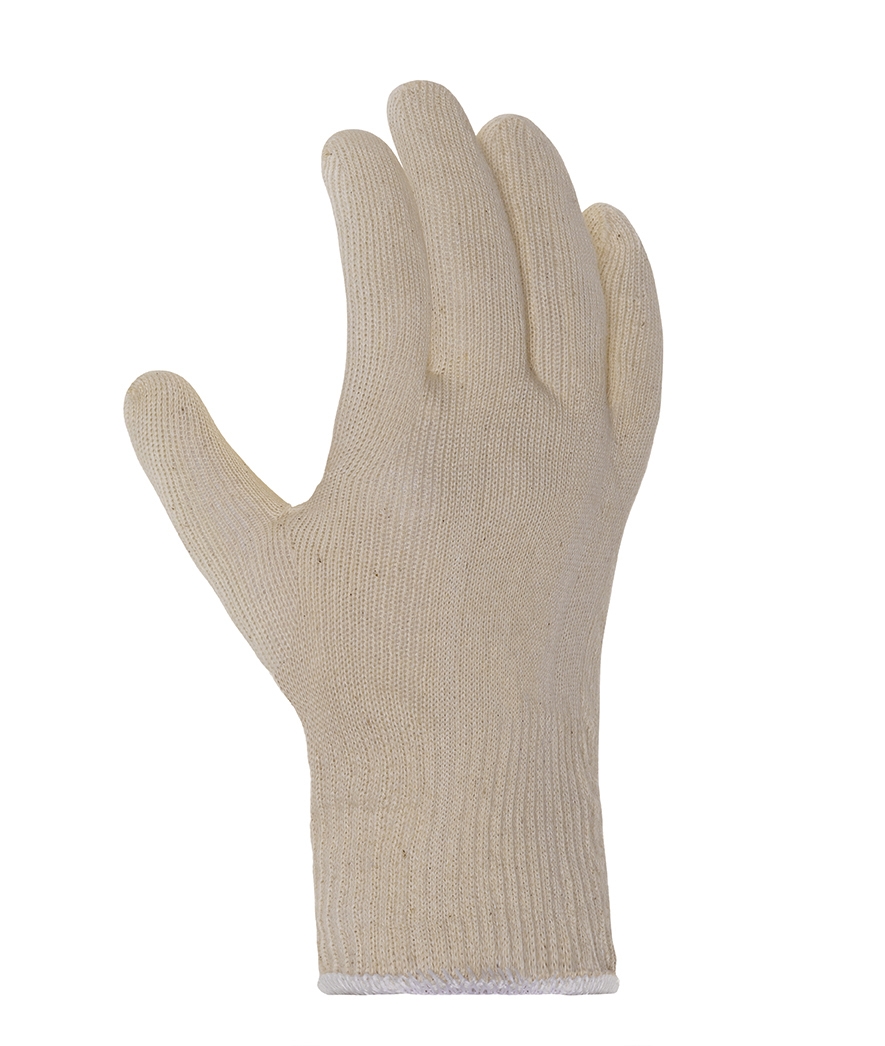 teXXor® Feinstrick-Handschuhe BAUMWOLLE/POLYESTER in Rohweiß – Vorderansicht