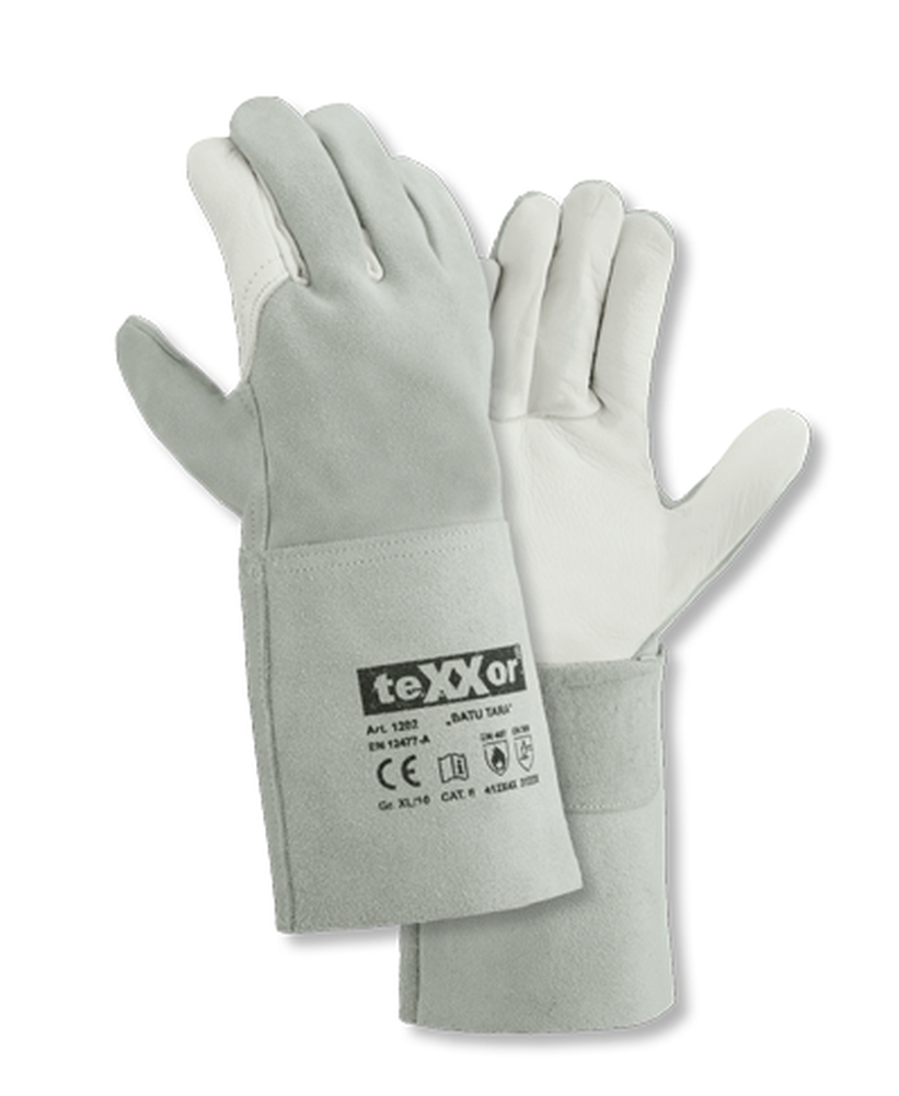 teXXor® Schweißerhandschuhe BATU TARA in Natur – Vorderansicht