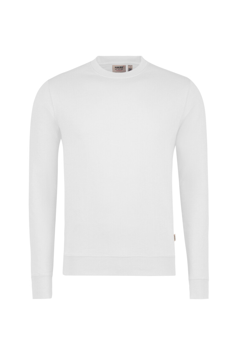 HAKRO 550 Sweatshirt MIKRALINAR® ECO in Weiß – Vorderansicht