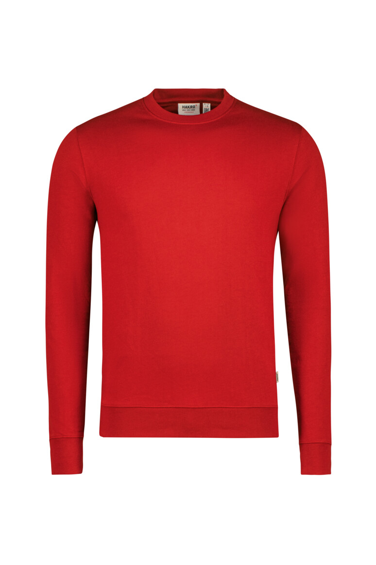 HAKRO 550 Sweatshirt MIKRALINAR® ECO in Rot – Vorderansicht