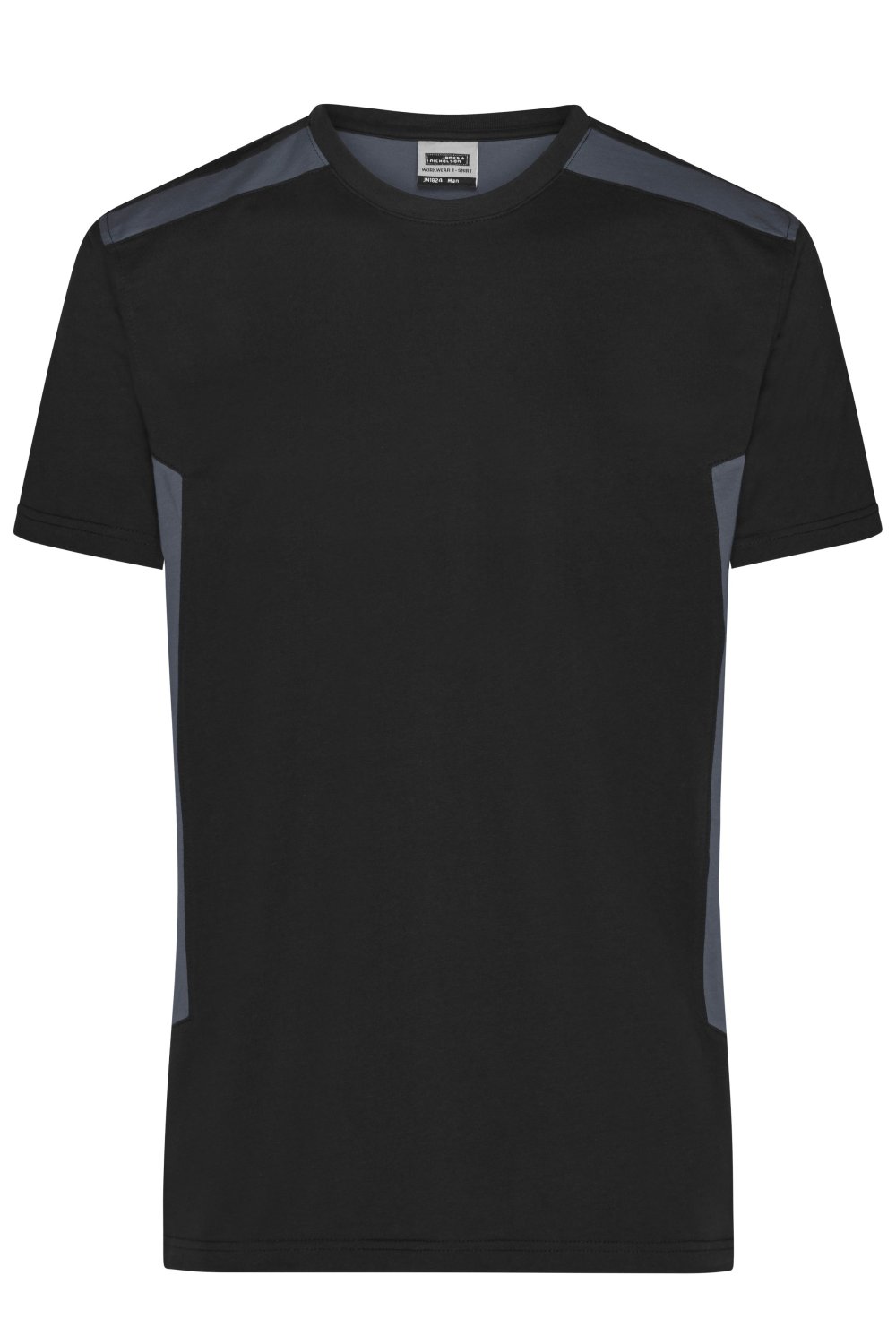 Daiber Men's Workwear T-Shirt - STRONG - GRS & OCS Blended in Black/Carbon – Vorderansicht