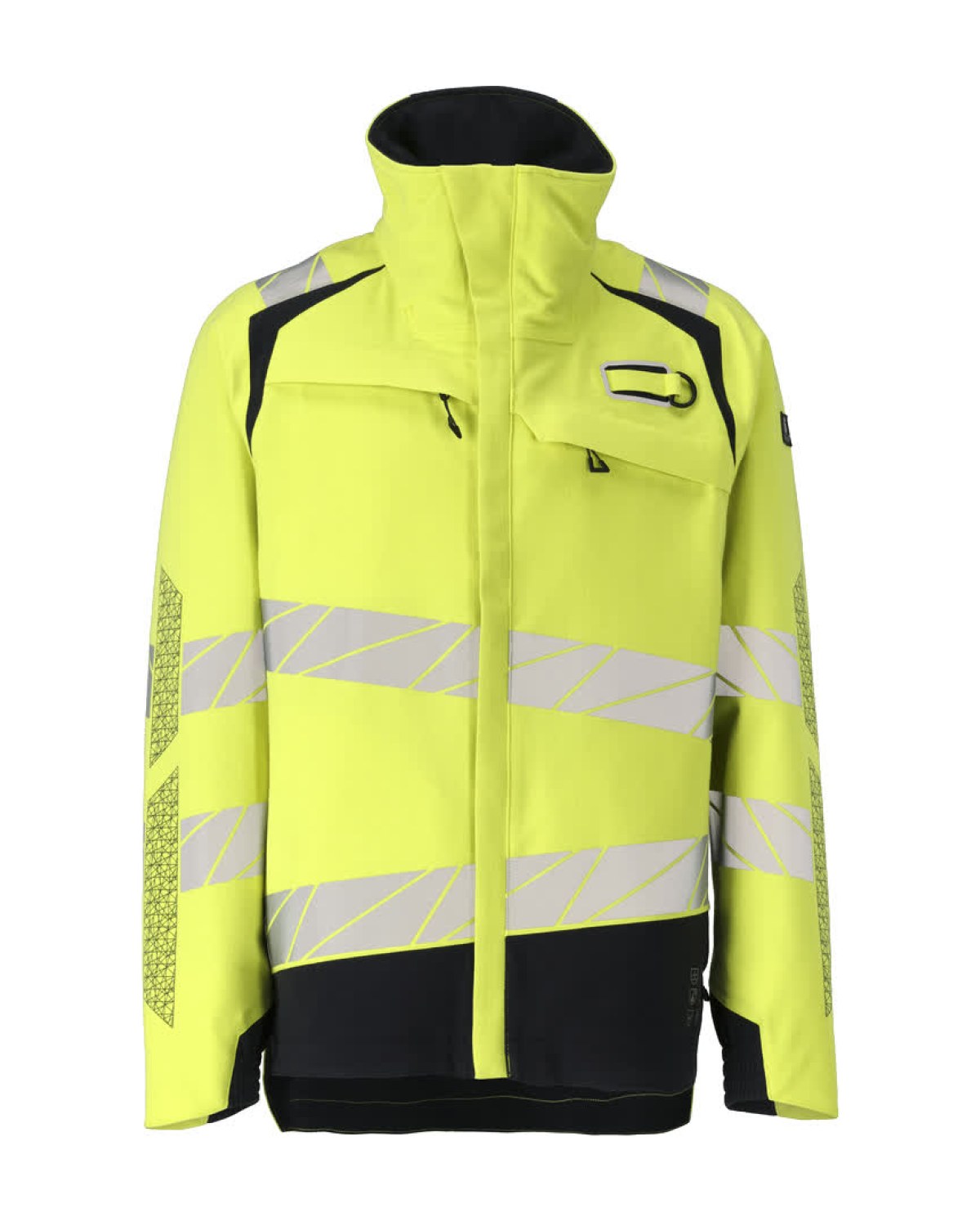 MASCOT Accelerate Multisafe Hardshelljacke in Hi-Vis Gelb/Schwarzblau – Vorderansicht
