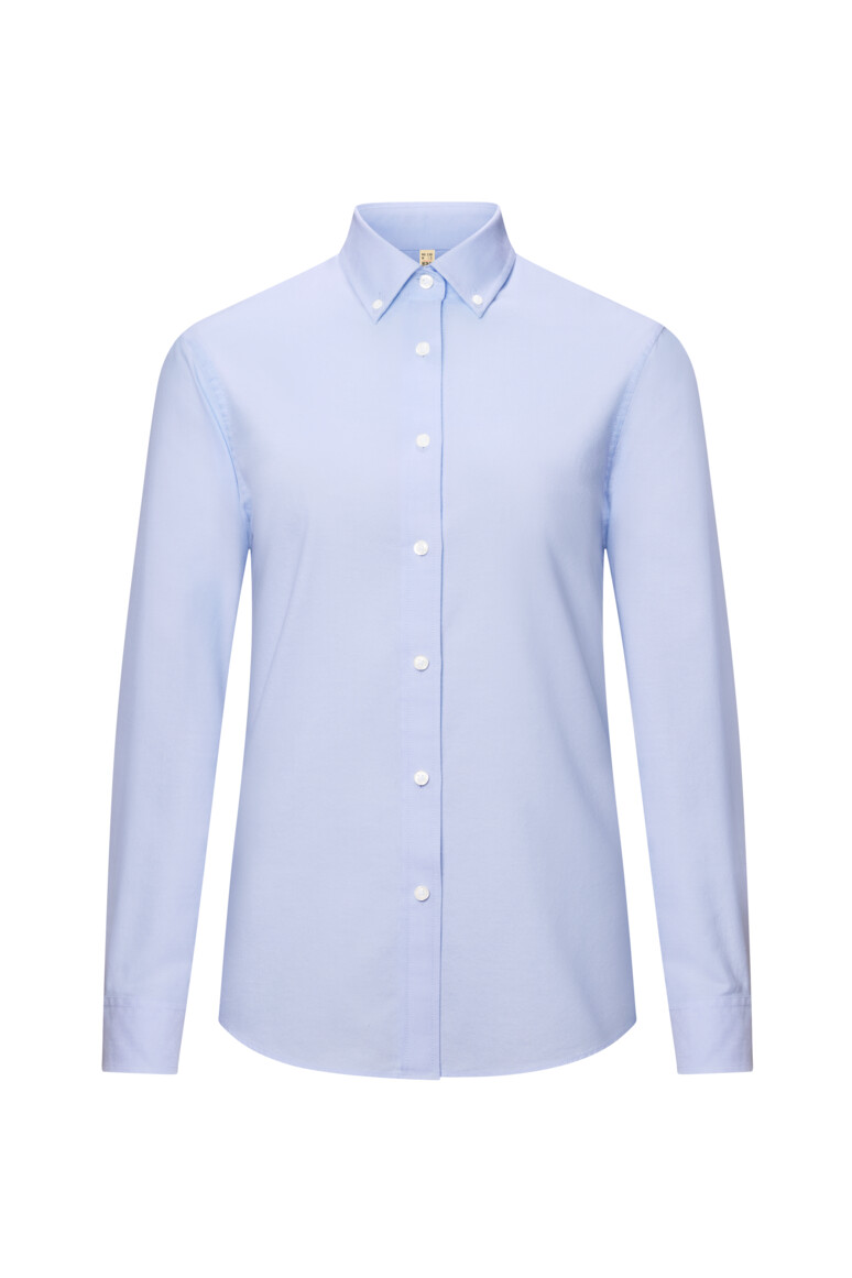 HAKRO 138 Oxford Bluse in Himmelblau – Vorderansicht