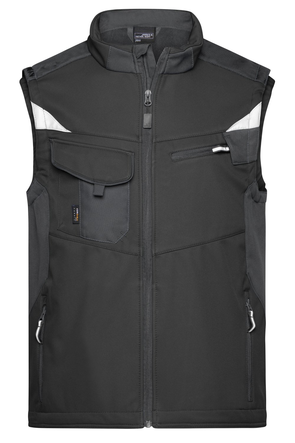 Daiber Workwear Softshell Vest - STRONG - in Black/Black – Vorderansicht