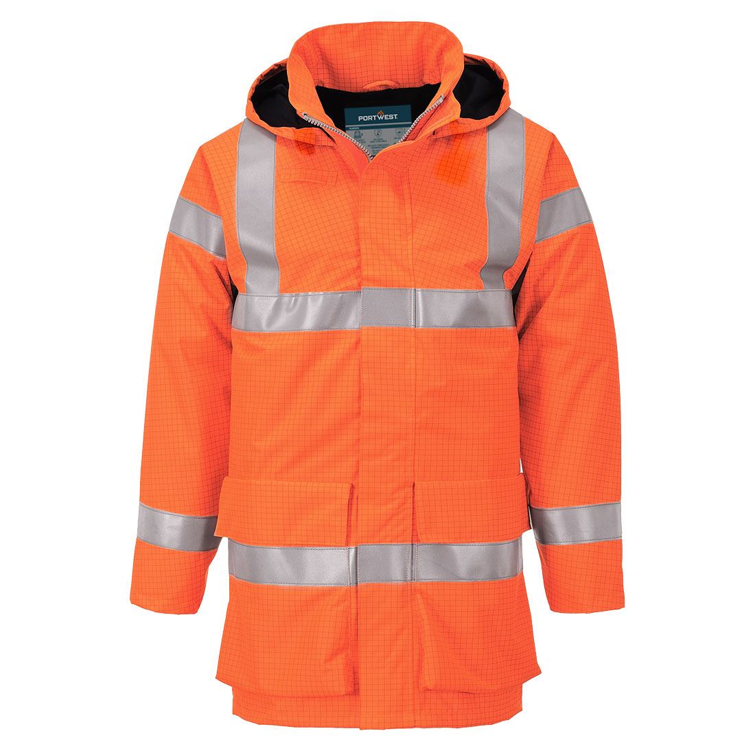 Portwest Bizflame Rain Hi-Vis FR Jacket in Orange – Vorderansicht