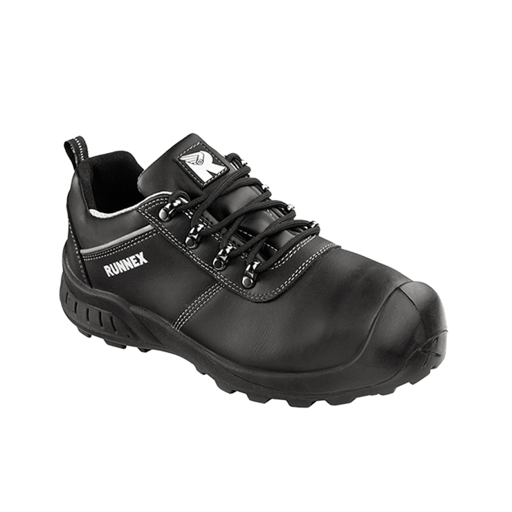 RUNNEX® S3S-Sicherheitshalbschuhe TeamStar in Schwarz/Grau – Vorderansicht