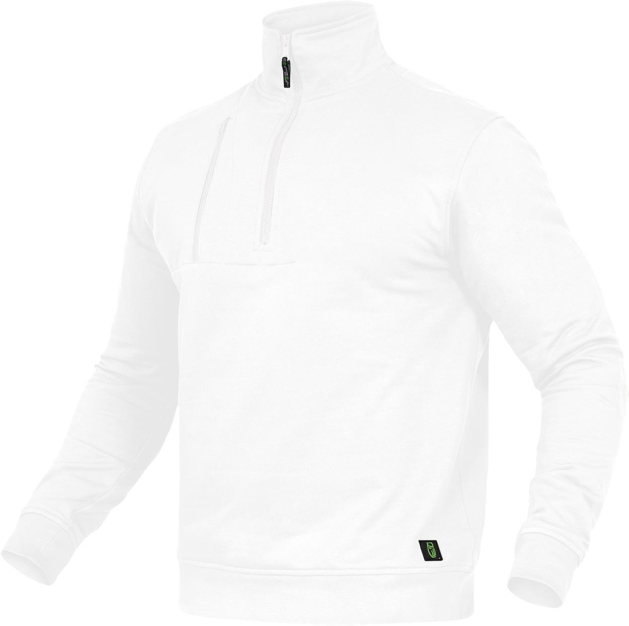 Leibwächter Zip-Sweater Paul FLEXR Flex Line in Weiß – Vorderansicht