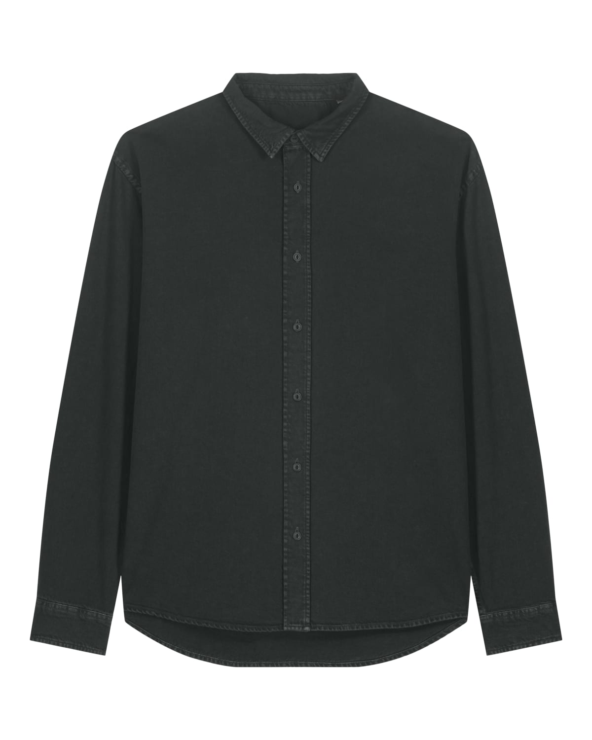 Stanley Stella Worker Shirt in G. Dyed Black Rock – Vorderansicht