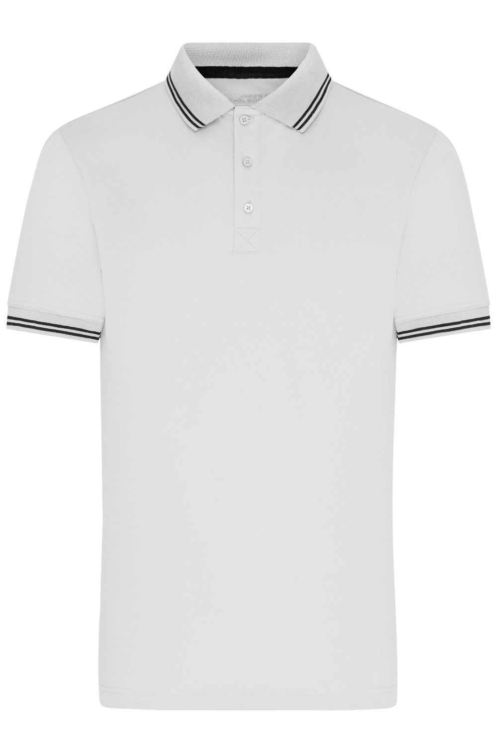 Daiber Men's Functional Polo in White/Black – Vorderansicht