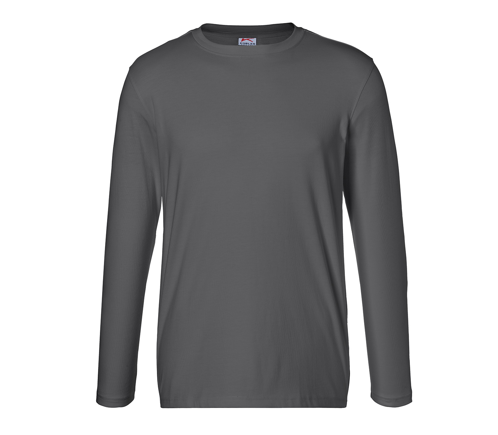 KÜBLER SHIRTS Longsleeve in Anthrazit – Vorderansicht
